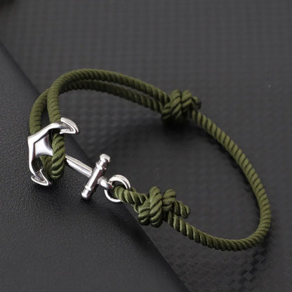 Pulsera de Cuerda con Ancla Marina – Hecha a Mano Ajustable | Estilo Playa y Surf