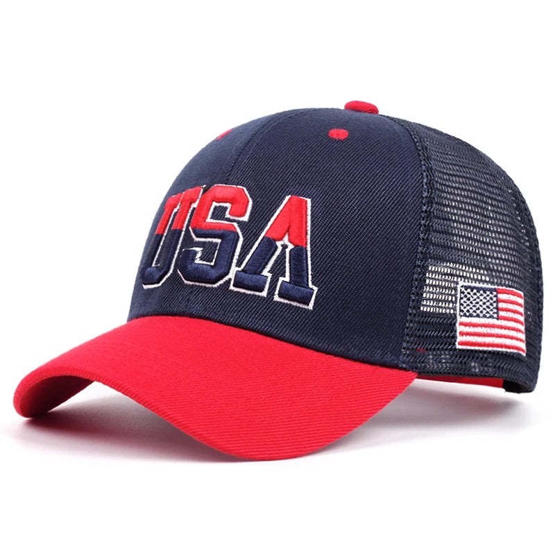 American Flag Baseball Cap, Snapback & Mesh Styles