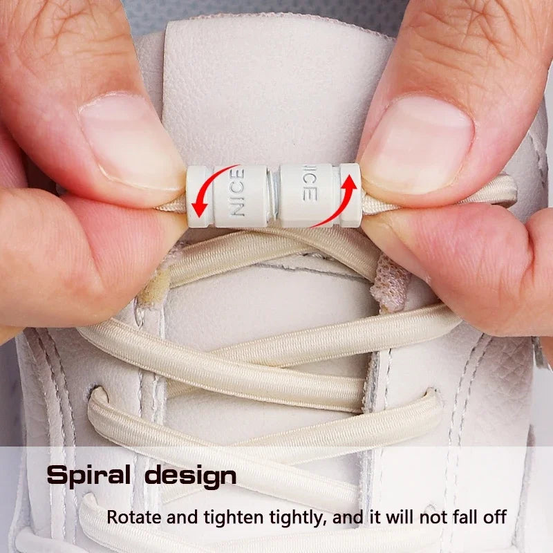 No-Tie Elastic Shoelaces with Color Buckle