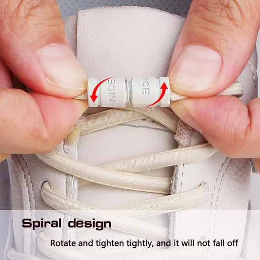 No-Tie Elastic Shoelaces with Color Buckle