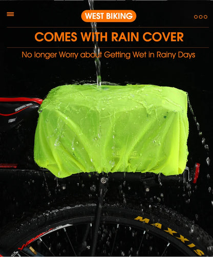 Bolsa de sillín West Biking 4L impermeable - Alforja de bicicleta y motocicleta con cubierta para lluvia