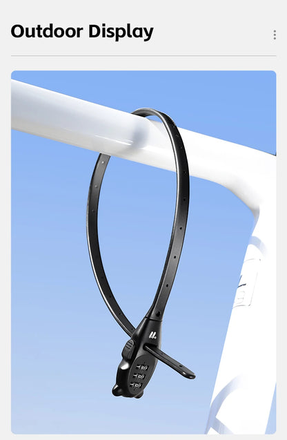 Portable Cable Combination Lock - Zinc Alloy, 3-Digit, 31cm & 53cm, Helmet & Bike