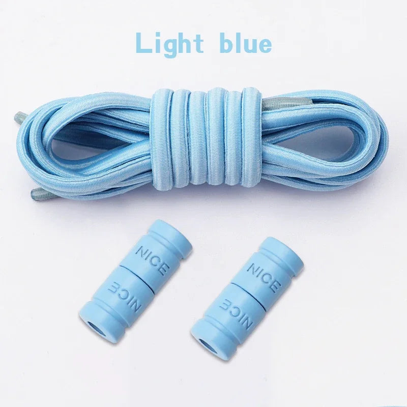 No-Tie Elastic Shoelaces with Color Buckle