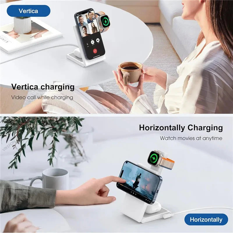 Quick 3 in 1 Wireless Charger for iPhone, AirPods and Apple Watch deideas