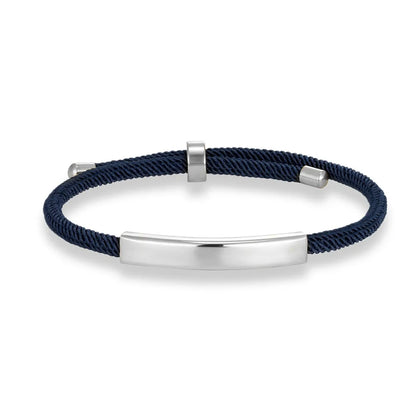 Custom Engraved Rope Bracelet - Stainless Steel, Adjustable, 15 Colors, Personalized