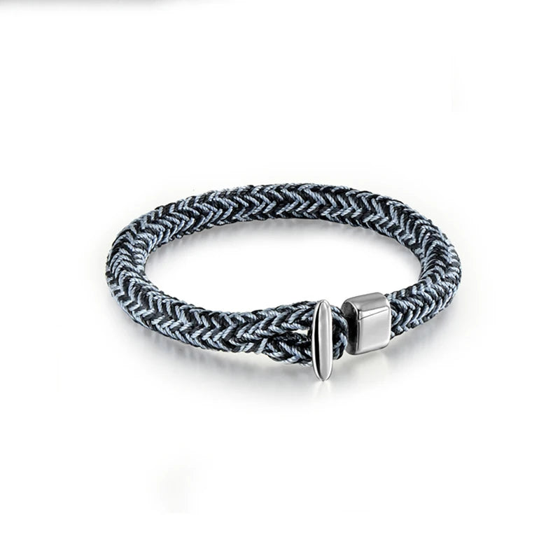 Nautical Rope Bracelet - Stainless Steel Hook, Adjustable