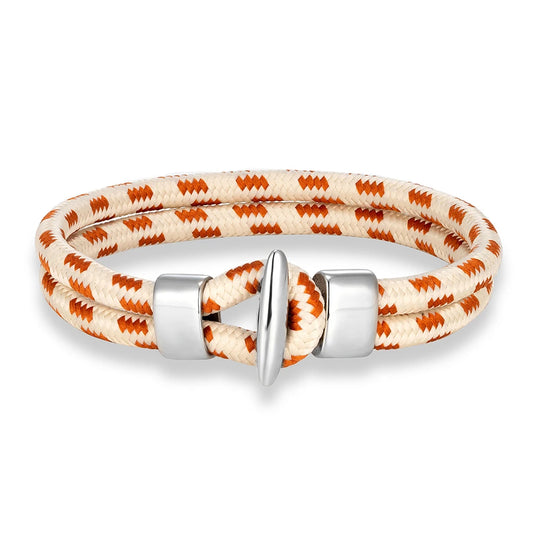 Nautical Rope Bracelet Stainless Steel Magnetic Clasp Men & Women