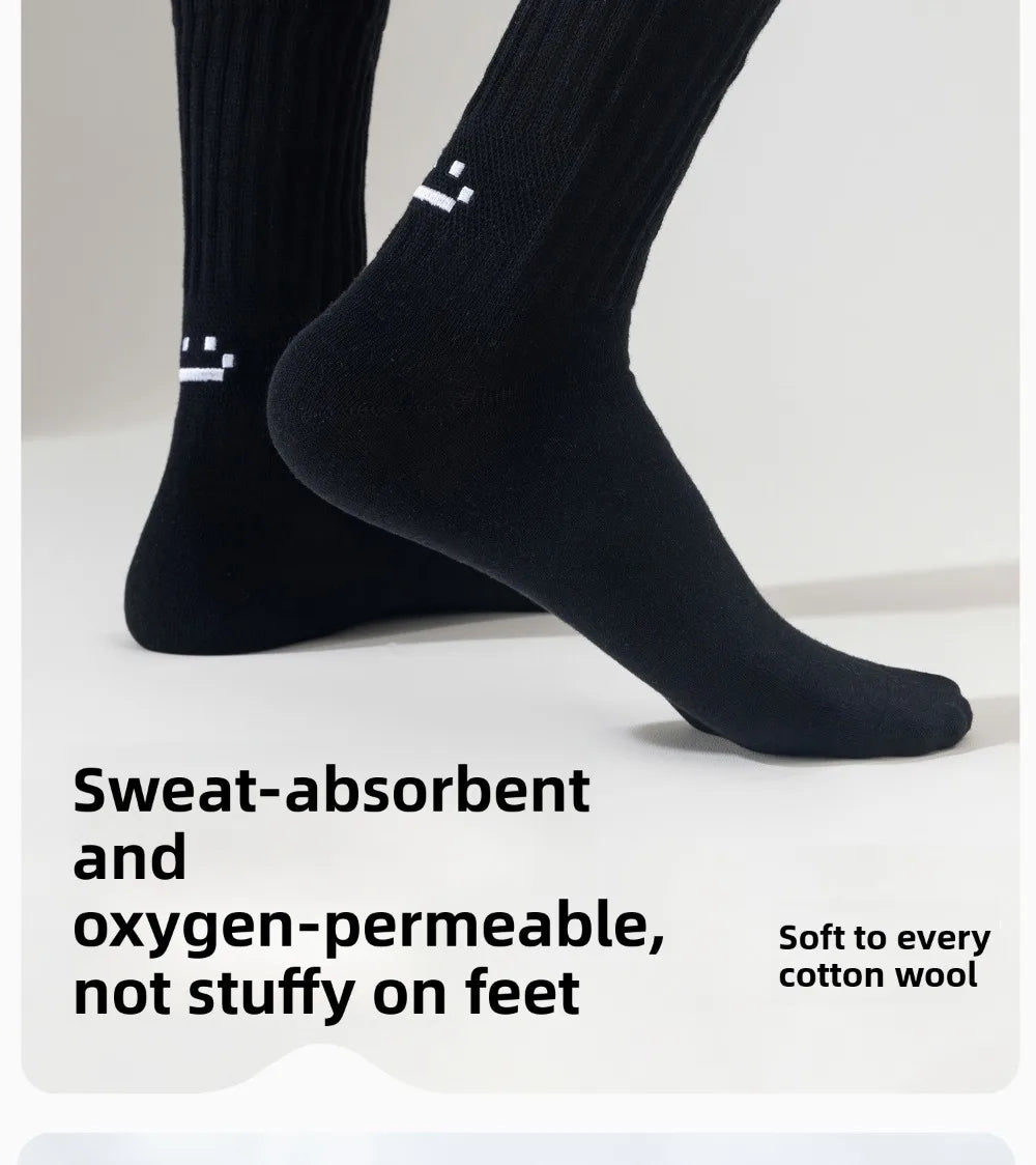 Cotton Crew Socks – Soft Blend Mid-Tube, Unisex 35-44