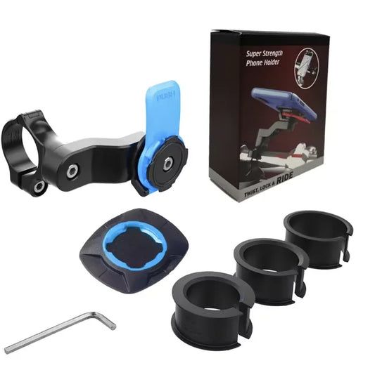 Soporte Antichoque para Teléfono de Bicicleta y Moto – Soporte Giratorio para Manillar | 4.7–7.2" (5 Configuraciones)