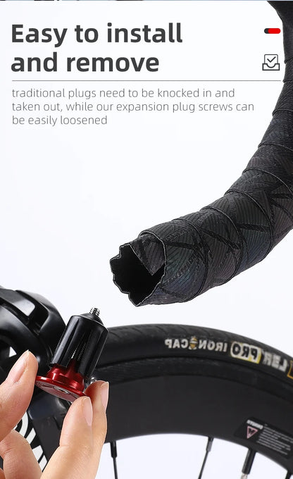 Aluminum Alloy Handlebar Bar End Plugs - 6061, Mechanical Expansion, 8 Colors