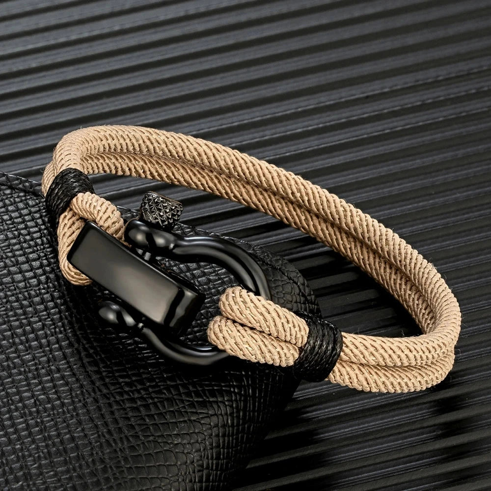 Outdoor Rescue Bracelet Durable Rope & Steel Shackle Buckle deideas