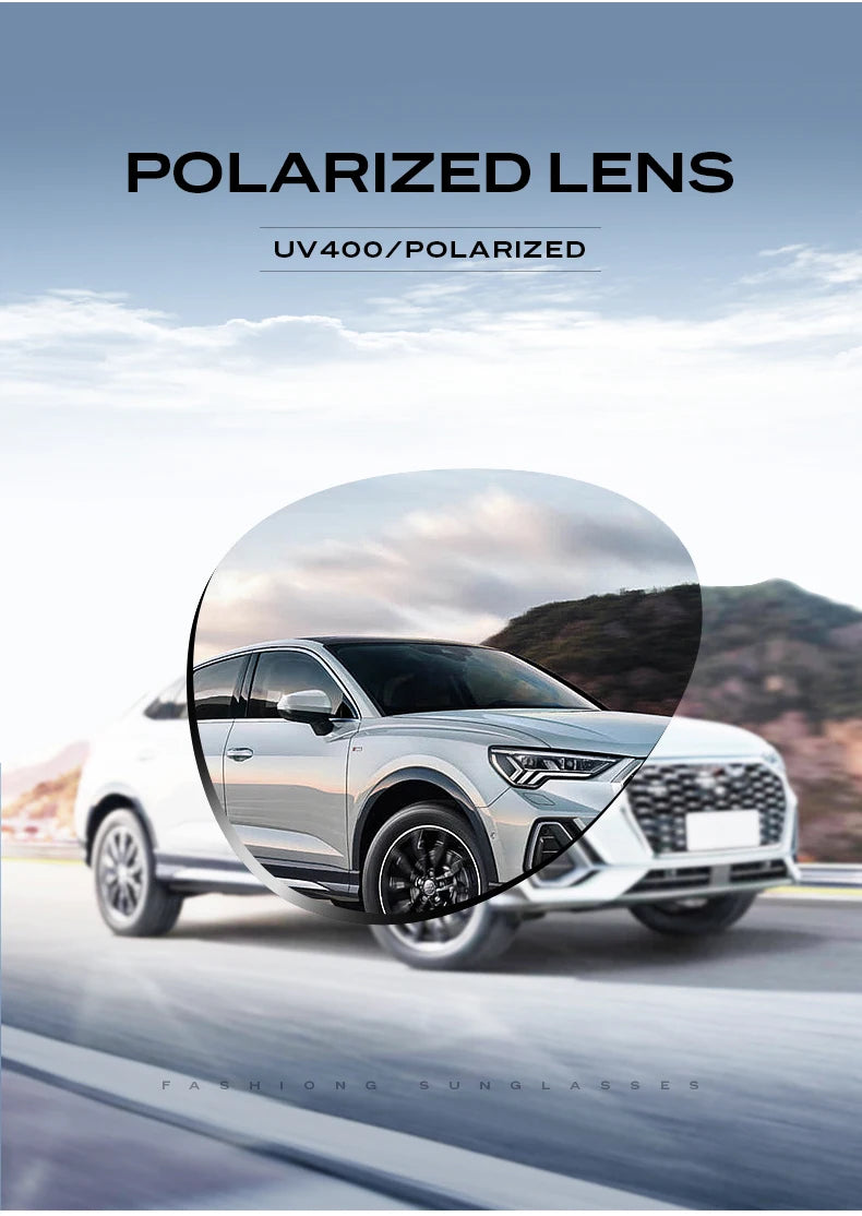 Square Polarized Sunglasses - UV400, PC Frame, Mirror Lens, 6 Colors, Unisex