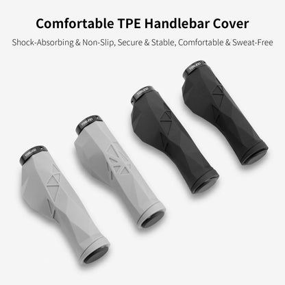 Ergonomic Bike Handlebar Grips - Aluminum + Rubber, 13.5cm, 184g/pair, 2 Colors