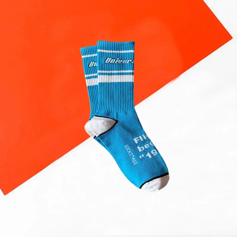 Chicago Street Crew Socks – Bold Letter Pattern, Cotton Blend