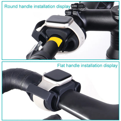 Silicone Bike Watch Mount - Universal Handlebar Holder, 22-35mm, Smartwatch Compatible