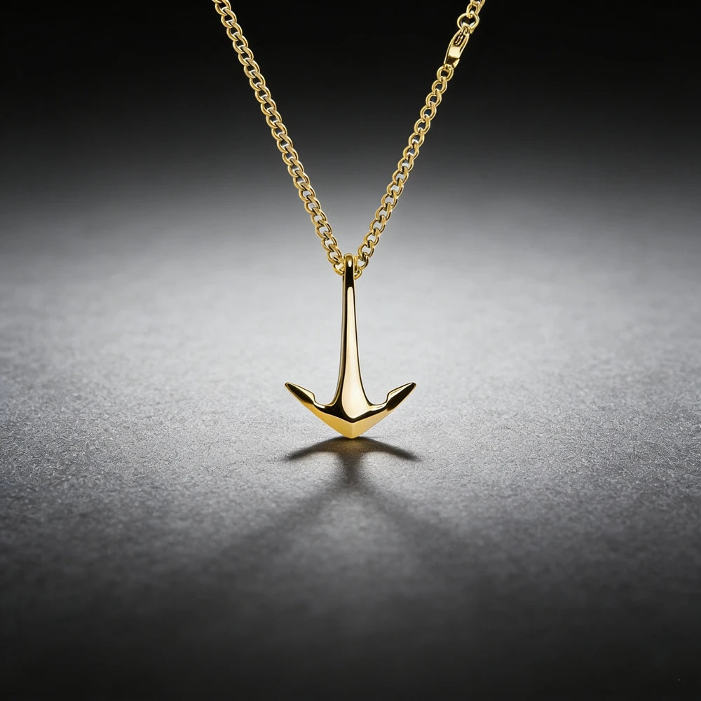Anchor Pendant Necklace - Stainless Steel, Gold & Silver, 3 Lengths, Unisex