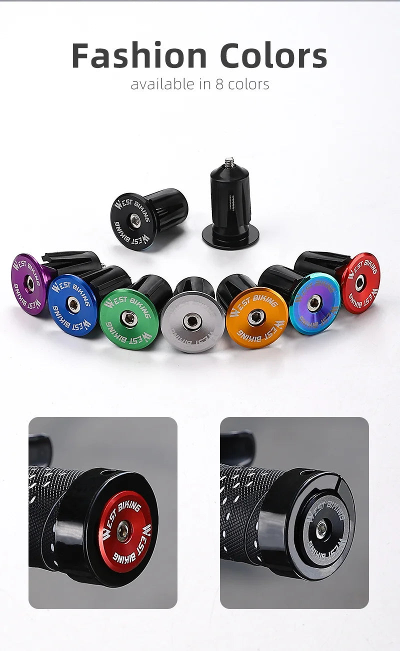 Aluminum Alloy Handlebar Bar End Plugs - 6061, Mechanical Expansion, 8 Colors