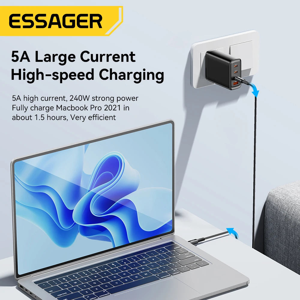 Cable USB-C a USB-C 240W - Carga Rápida 6A, PD 3.1