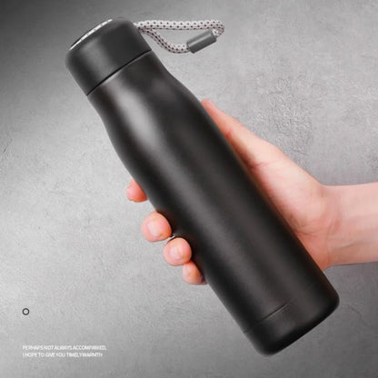 Vacuum Thermos Bottle - Stainless Steel, 550ml, Carry Rope, 5 Colors, Hot & Cold