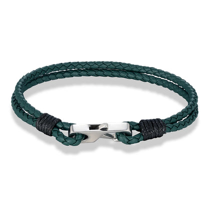 3mm Genuine Leather Bracelet – 316L Steel Square Buckle | Men’s Classic Style