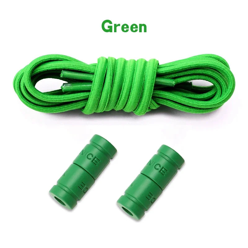 No-Tie Elastic Shoelaces with Color Buckle