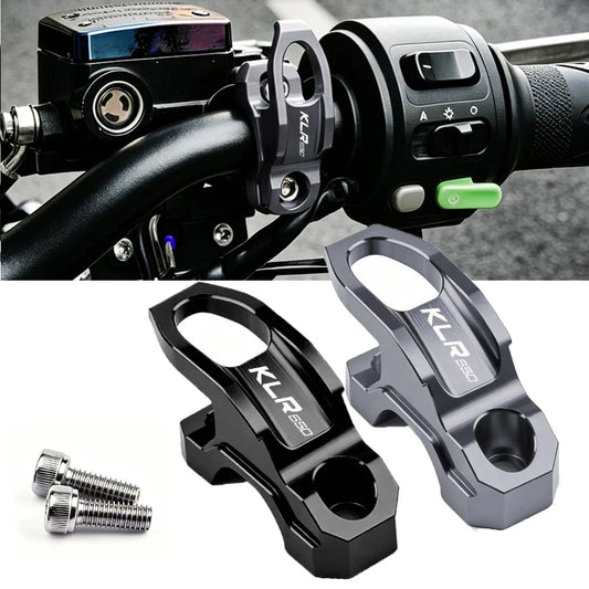 Colgador de casco y gancho para bolsa CNC para Kawasaki KLR 650 – Montaje en abrazadera de cilindro de freno