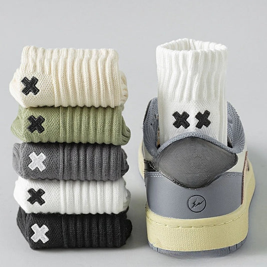 Cotton Crew Socks 5-Pack – Mixed Colors | Soft, Fresh & Everyday Elegant