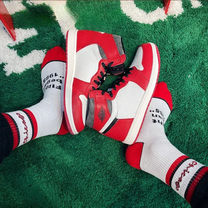 Chicago Street Crew Socks – Bold Letter Pattern, Cotton Blend