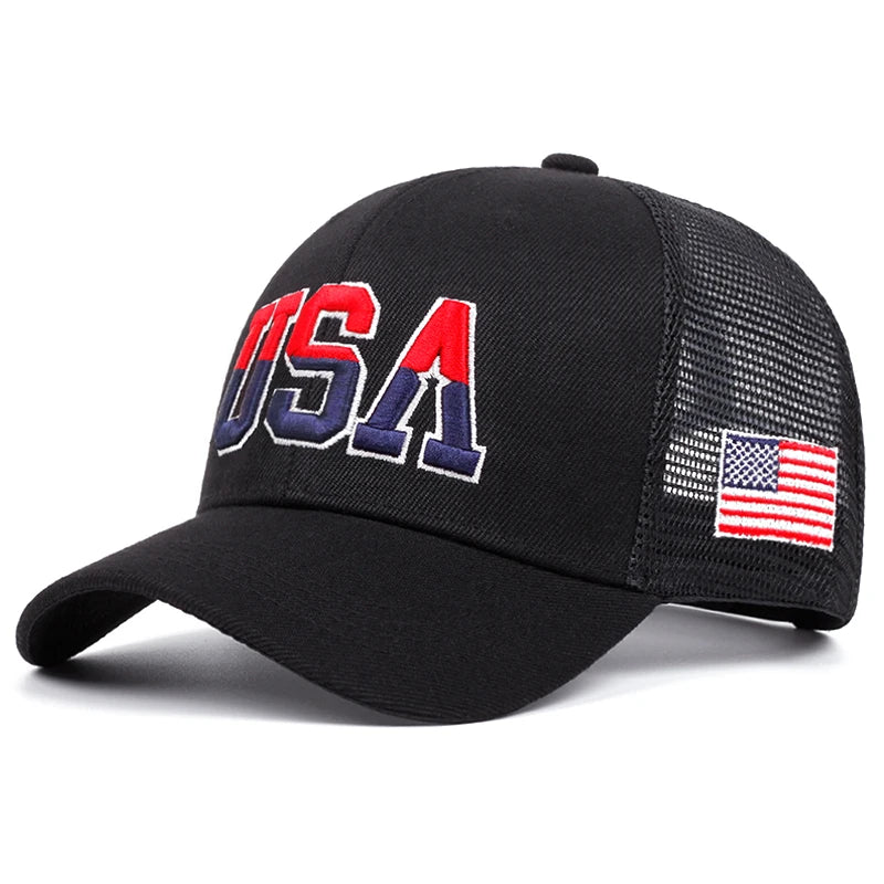 American Flag Baseball Cap, Snapback & Mesh Styles