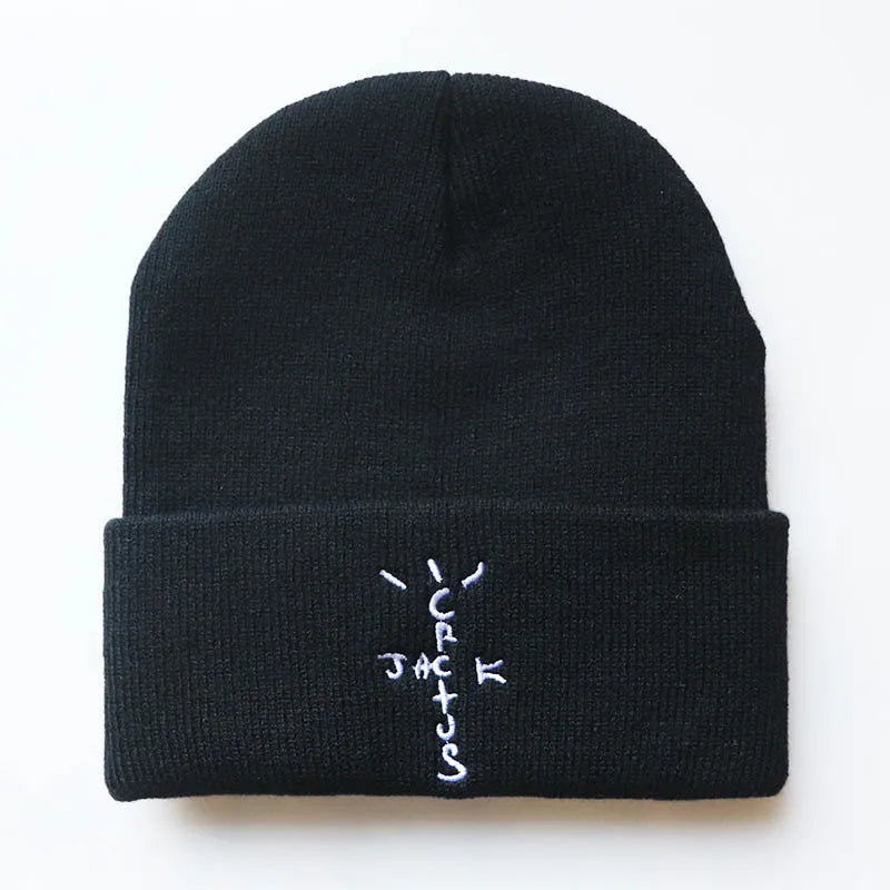 Gorro de punto bordado de cactus — Gorro de invierno unisex