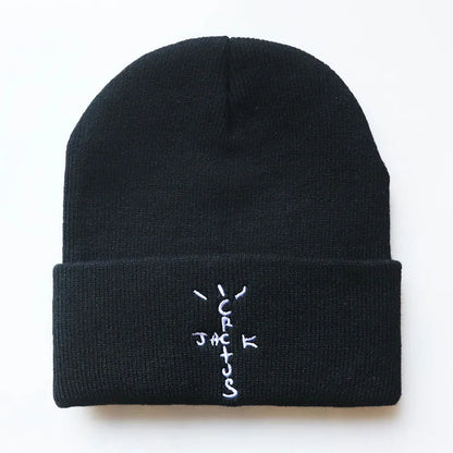 Gorro de punto bordado de cactus — Gorro de invierno unisex