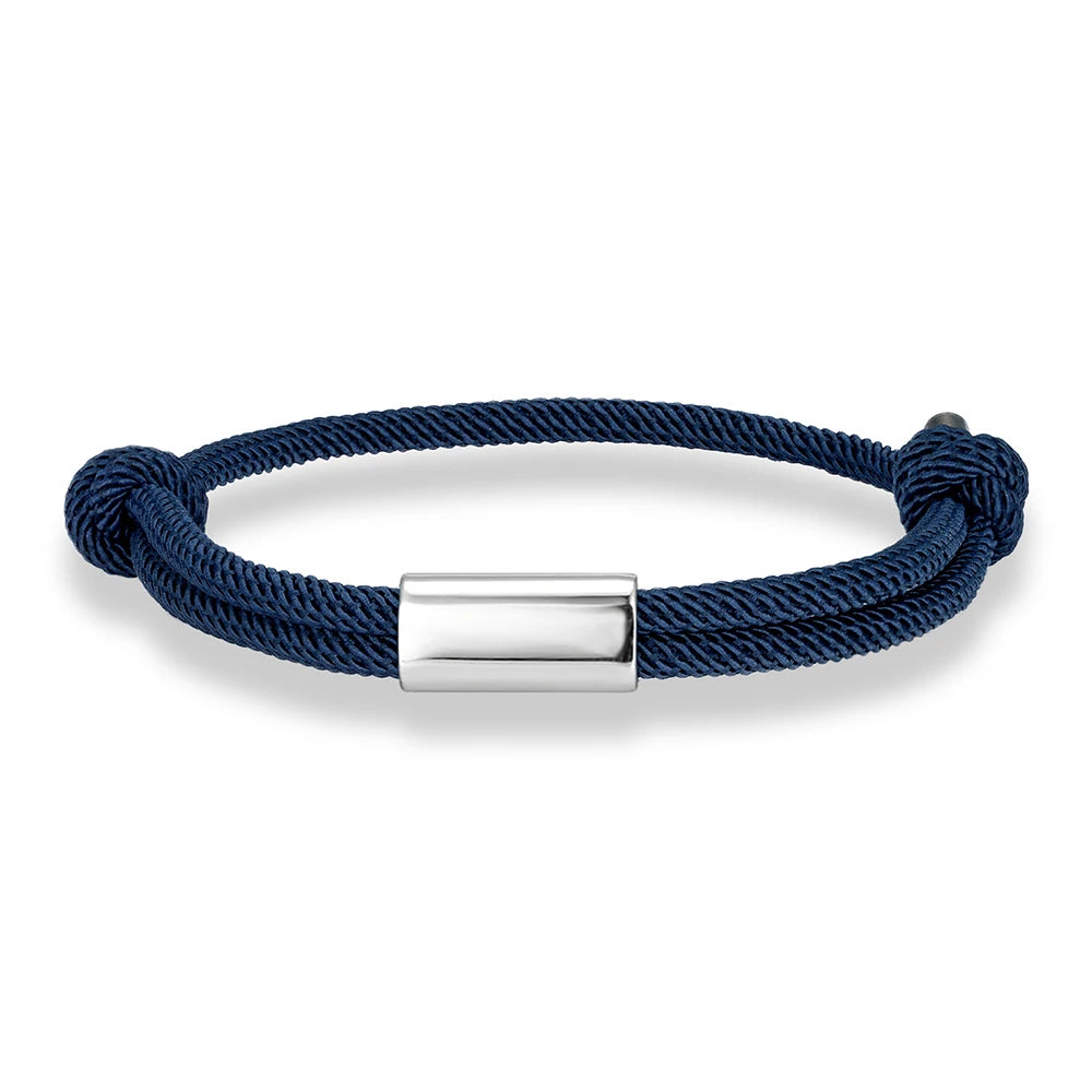 Personalized Rope Bracelet – Custom Name Engraving | Unisex Boho Nautical