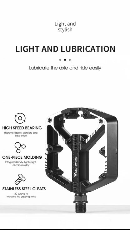 Aluminum Alloy Bicycle Pedals - DU Bearings, Anti-Slip, 12.6x10.3cm, 400g/pair