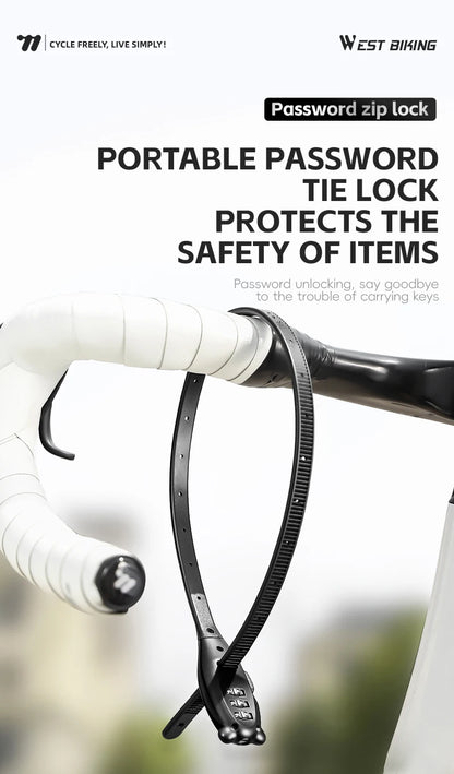 Portable Cable Combination Lock - Zinc Alloy, 3-Digit, 31cm & 53cm, Helmet & Bike