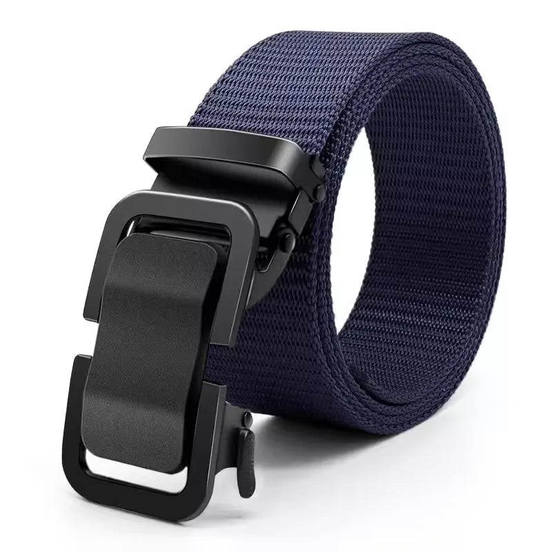 Nylon Belt with Automatic Metal Buckle - 120cm, 6 Colors, Unisex