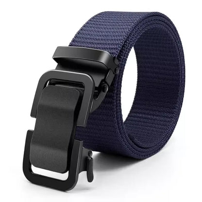 Nylon Belt with Automatic Metal Buckle - 120cm, 6 Colors, Unisex