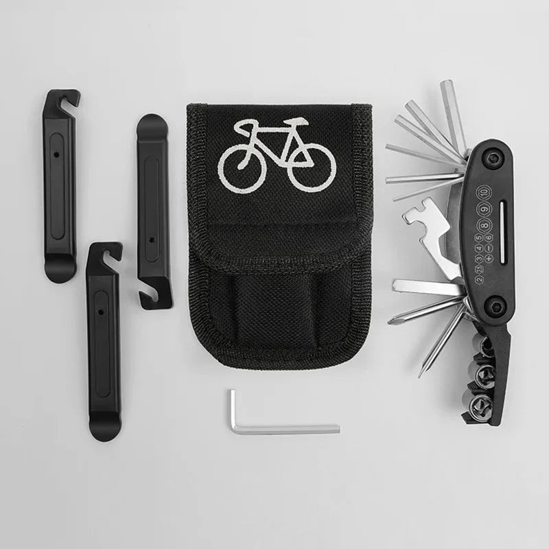 Bicycle Repair Tool Kit Pump Tire Patch Multifunctional Wrench deideas