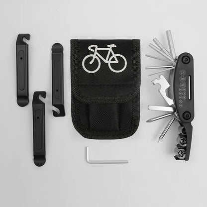 Bicycle Repair Tool Kit Pump Tire Patch Multifunctional Wrench deideas