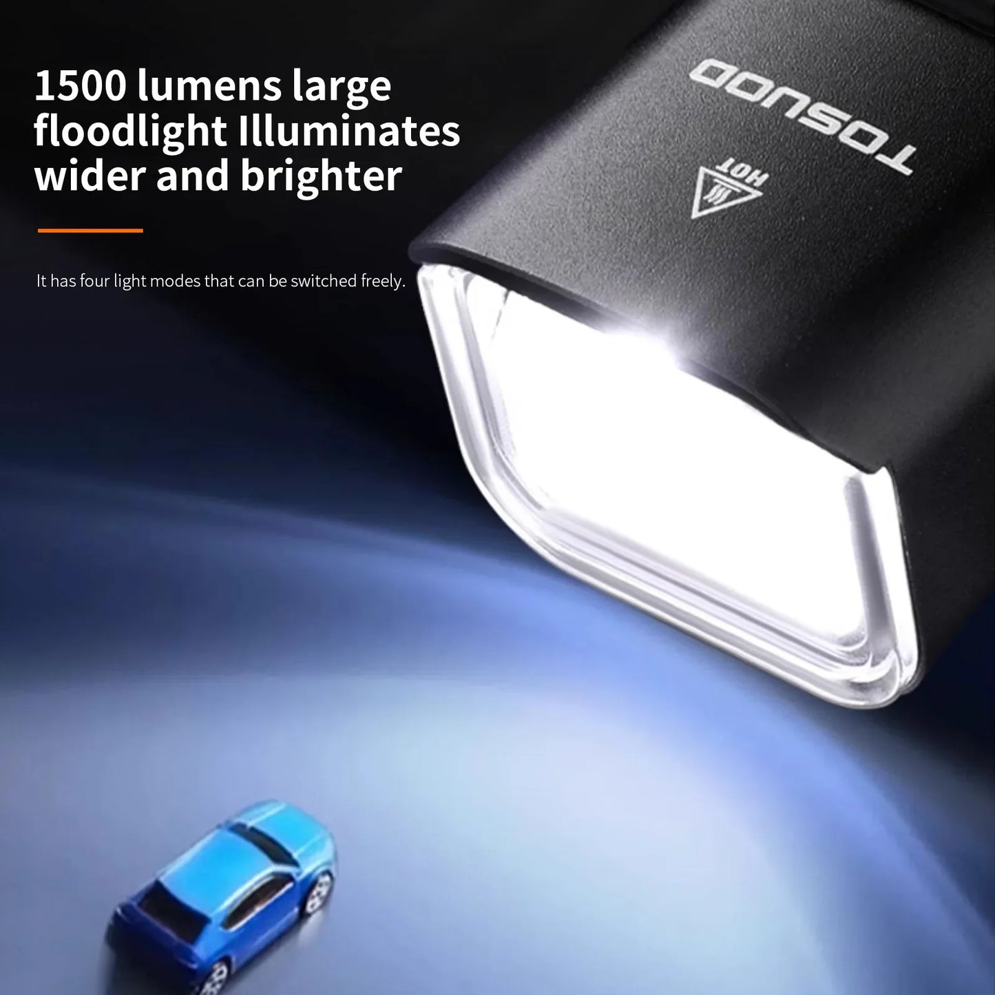 Rechargeable Bike Light - Up to 1500 Lumens, IPX6, 4800mAh, USB, 6 Models