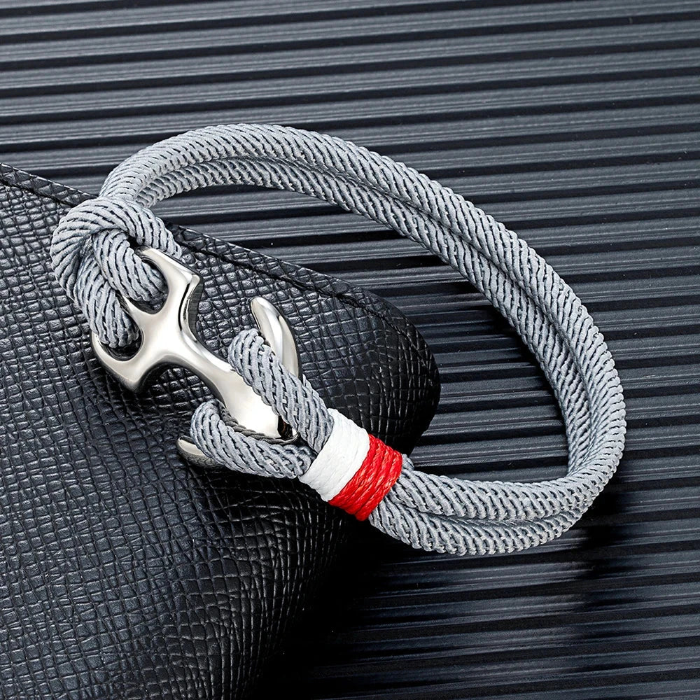 Nautical Survival Bracelet  Dual Rope with Stainless Steel Anchor deideas