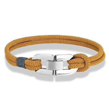 Braided Rope & Steel Anchor Bracelet – Couples Nautical Style