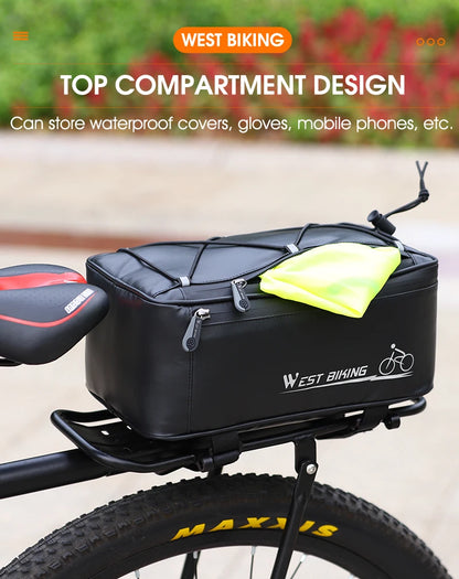 Bolsa de sillín West Biking 4L impermeable - Alforja de bicicleta y motocicleta con cubierta para lluvia