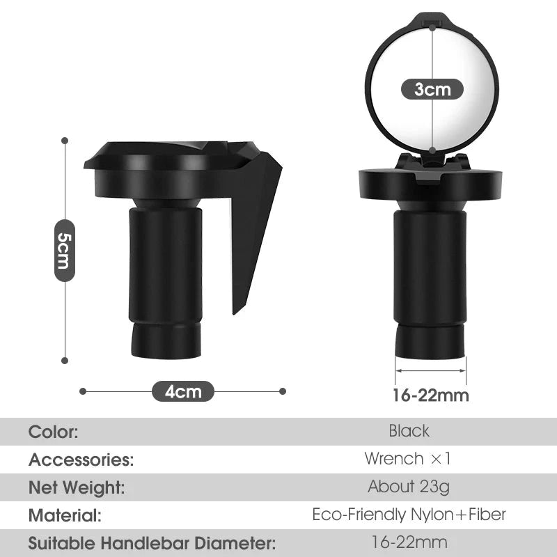 Universal Bike Mirror Adjustable 360° Convex Rearview for MTB & Road Cycling deideas