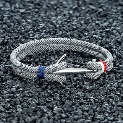 Nautical Steel Double Rope Anchor Bracelet Waterproof, Unisex & Adventure Ready deideas