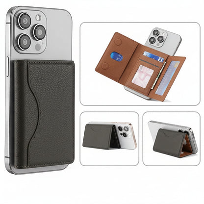 MagSafe PU Leather Card Holder – Magnetic Wallet for iPhone 12 to 17 Pro Max