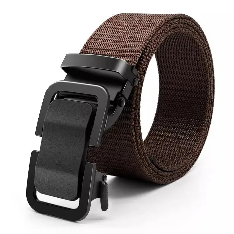 Nylon Belt with Automatic Metal Buckle - 120cm, 6 Colors, Unisex
