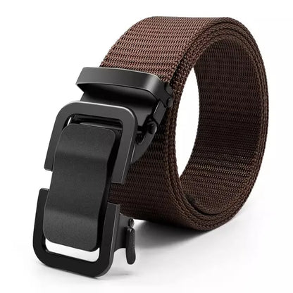 Nylon Belt with Automatic Metal Buckle - 120cm, 6 Colors, Unisex