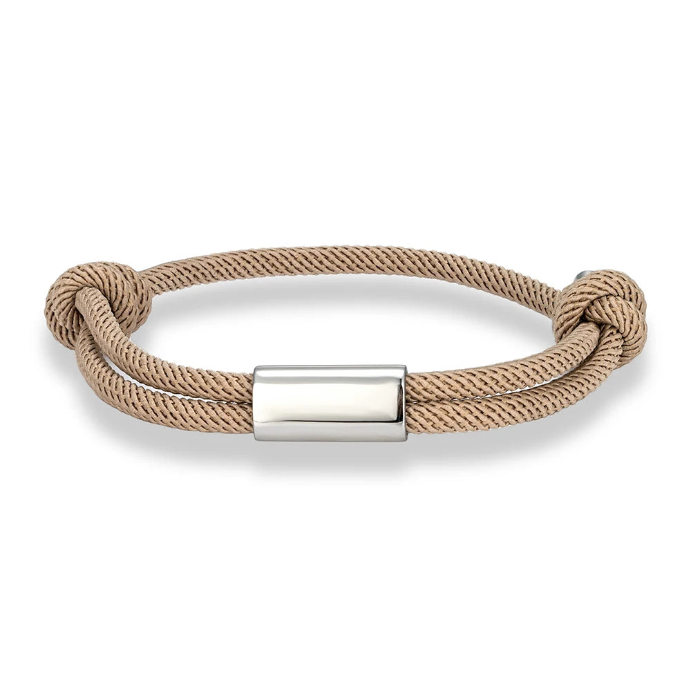 Personalized Rope Bracelet – Custom Name Engraving | Unisex Boho Nautical