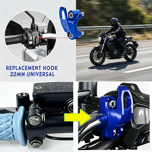 Support de casque et crochet de sac CNC pour Kawasaki KLR 650 – Montage sur collier de cylindre de frein