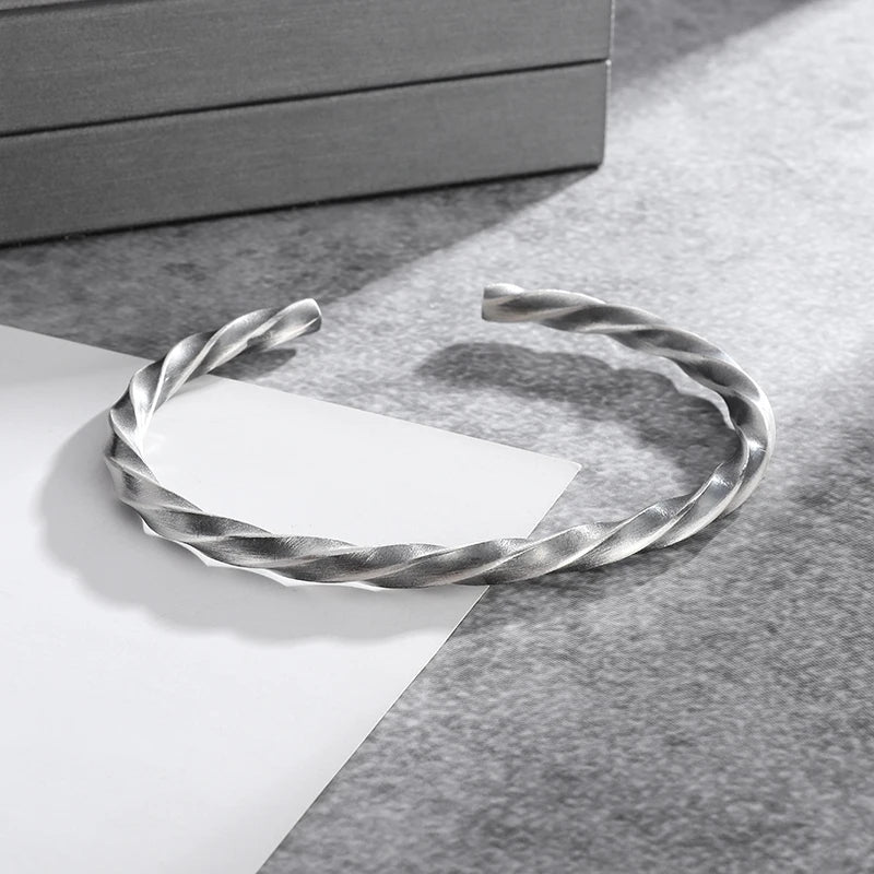 Feather Cuff Bracelet Adjustable Metal Bangle for Men & Women